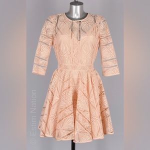 Maje PINK Women's Ripiza Round-neck Stretch-lace Dress